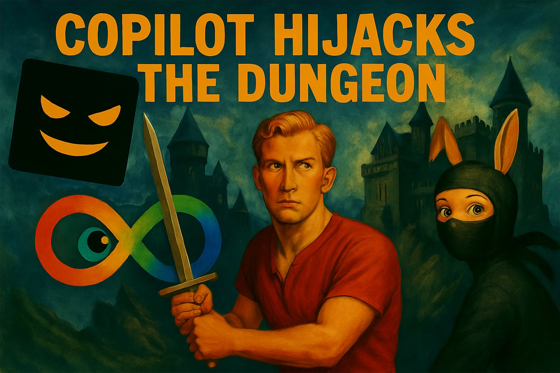 Cover art for Copilot Hijacks The Dungeon, an autocards scenario on AI Dungeon