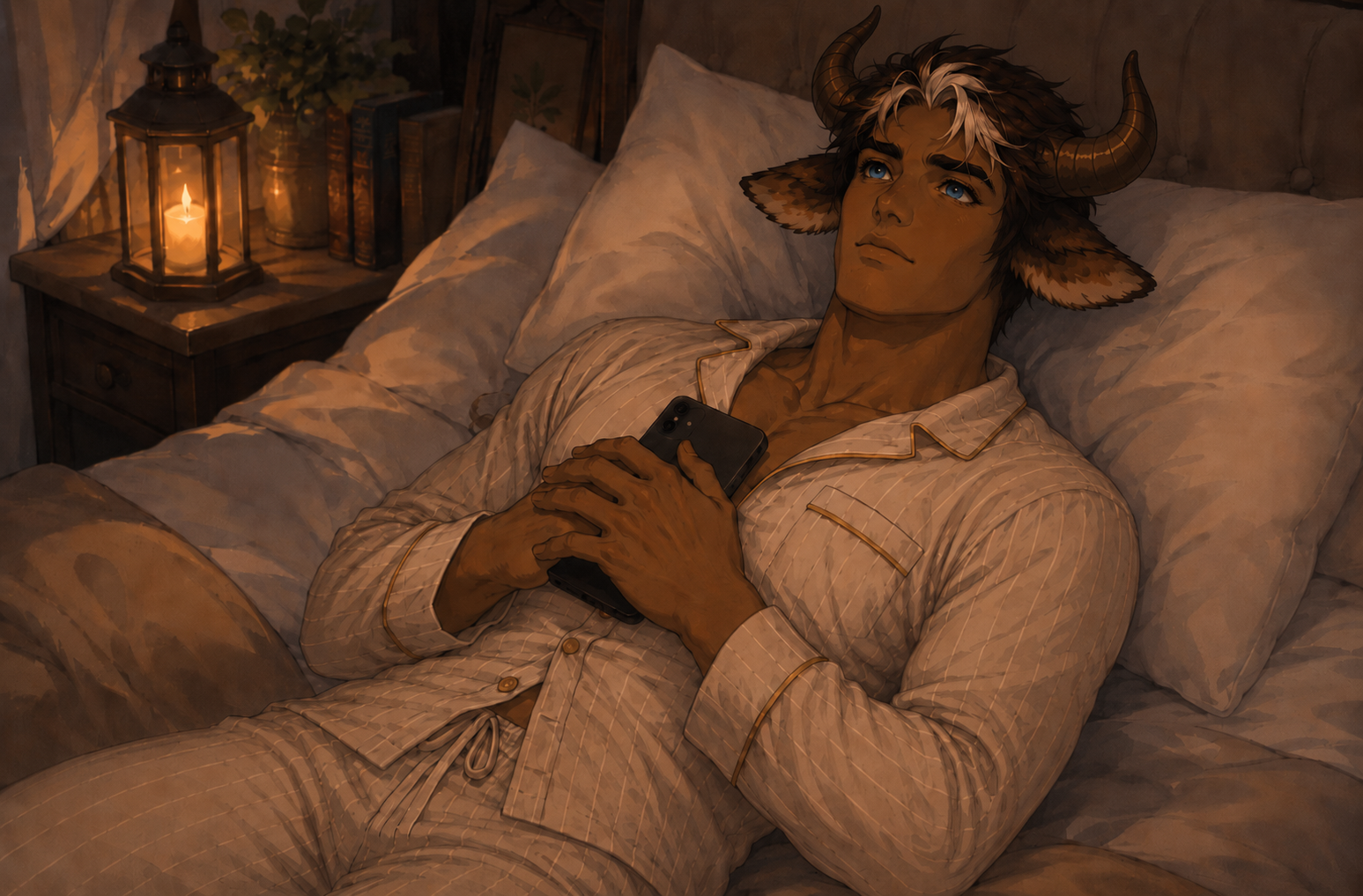 Cover art for LATE NIGHT CONFESSIONS: CHARLIE🐮, a romance scenario on AI Dungeon