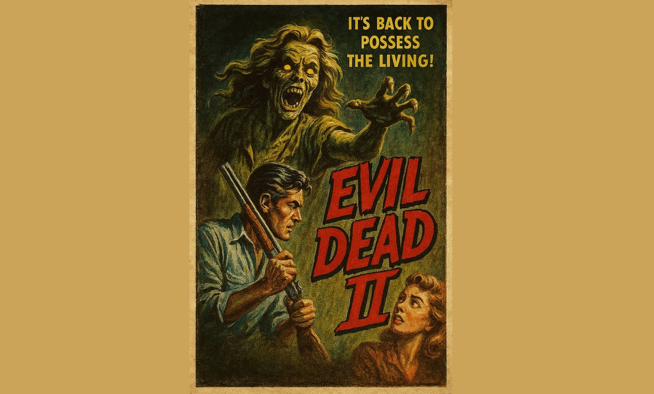 Cover art for Evil Dead II, an evil dead scenario on AI Dungeon