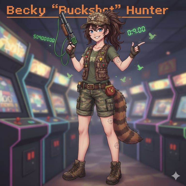 Cover art for 👾🎮Arcade Girls! Becky "Big Buck" Hunter🔫🦌, a monster girl scenario on AI Dungeon