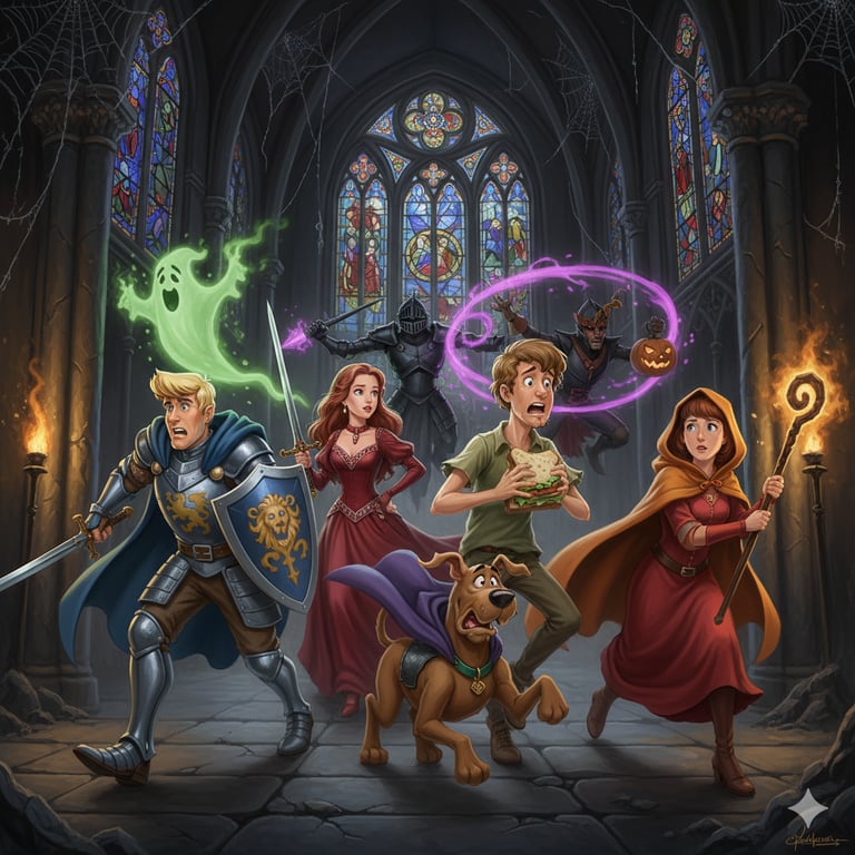 Cover art for Scooby Doo Isekai and the Cartoon Mashup of Madness! (A/C + SAE) (WIP), a road foambeard scenario on AI Dungeon