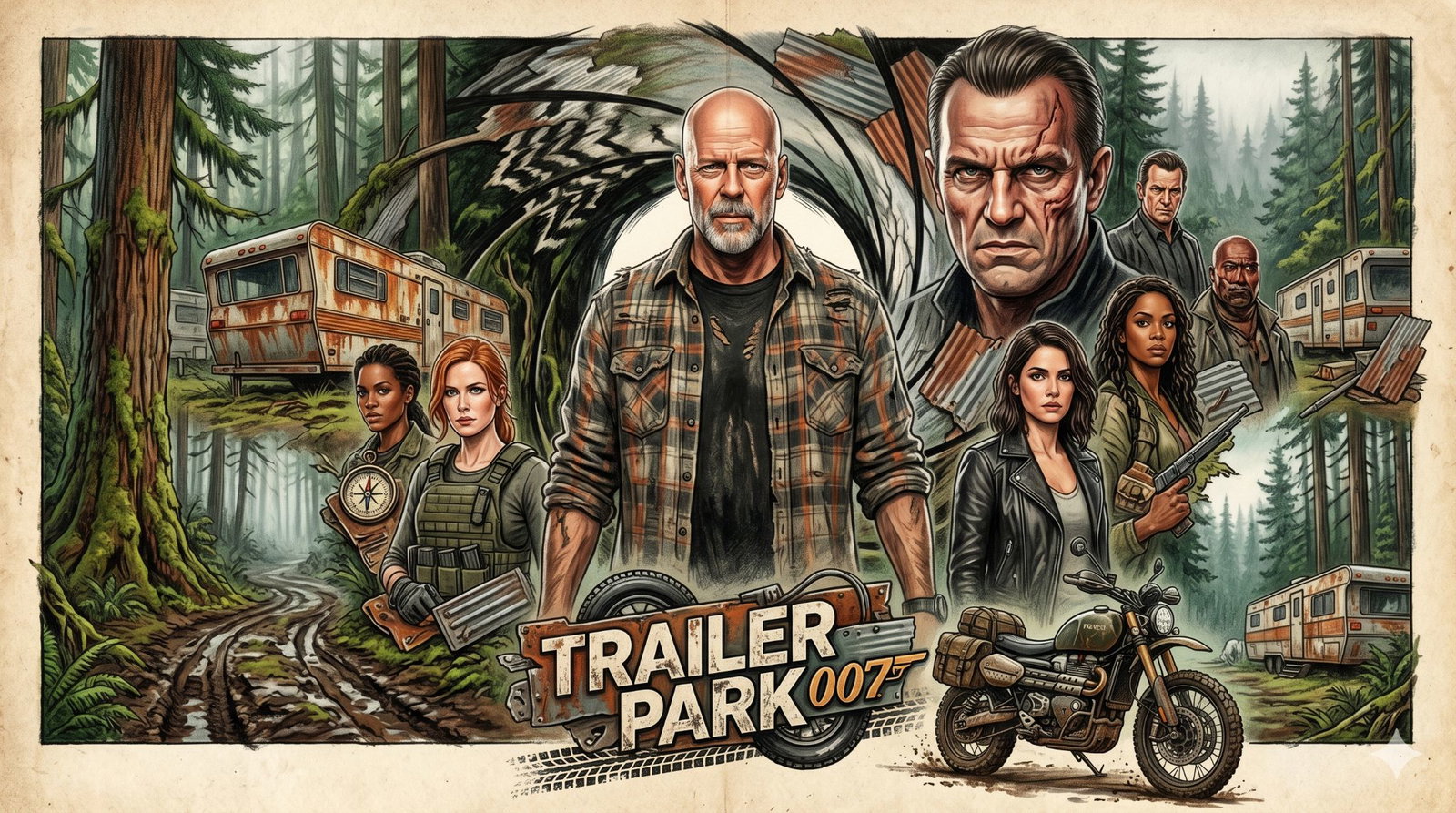 Cover art for Trailer Park James Bond: The Gilded Cage, an action scenario on AI Dungeon