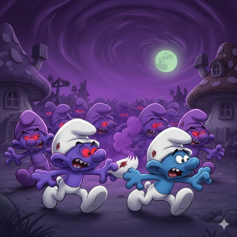 Cover art for THE PURPLE SMURF!, a smurfs scenario on AI Dungeon