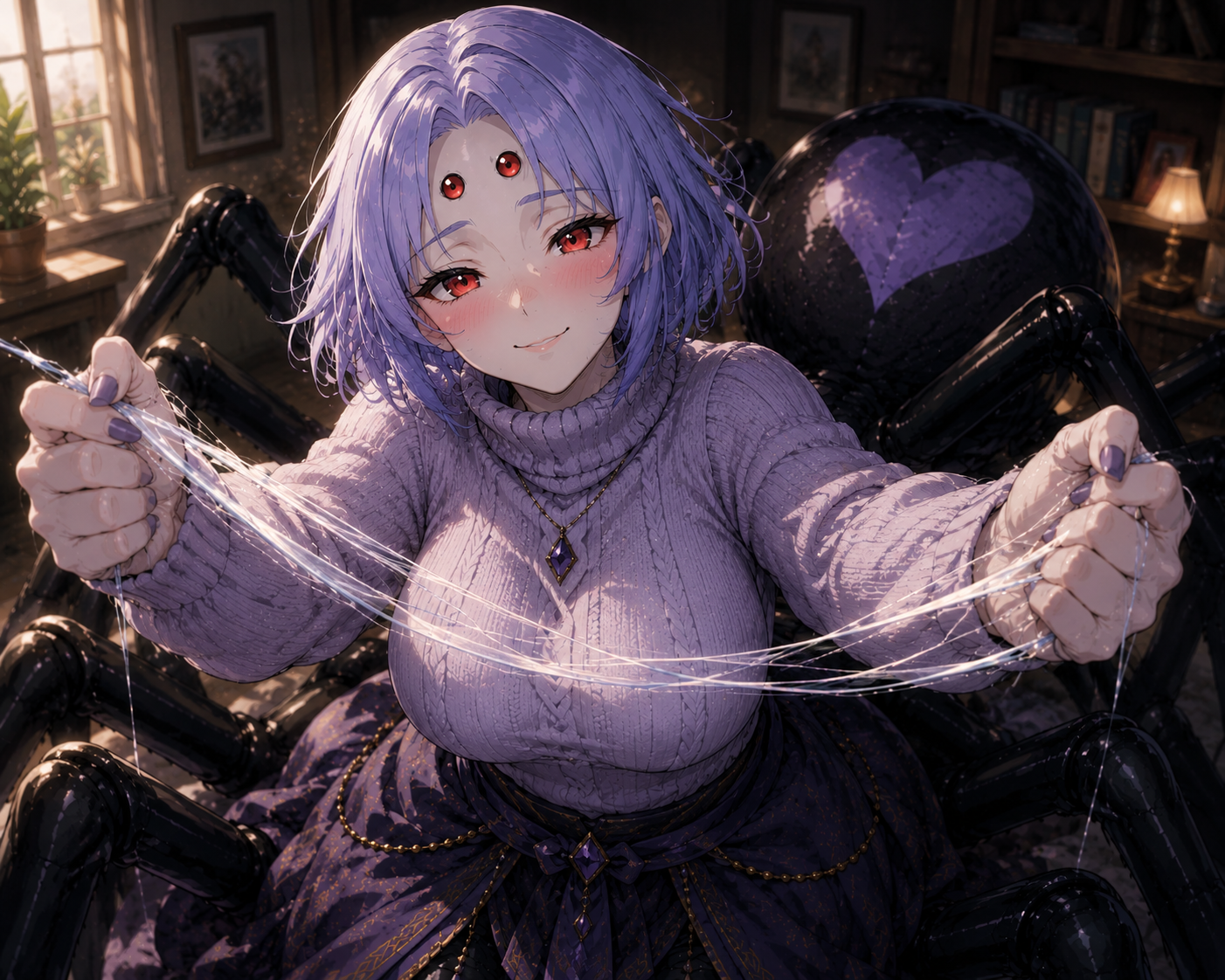 Cover art for URSULA IS YOUR SADODERE/SWITCH-MEGADERE ARACHNE GIRLFRIEND!, a monster girl scenario on AI Dungeon