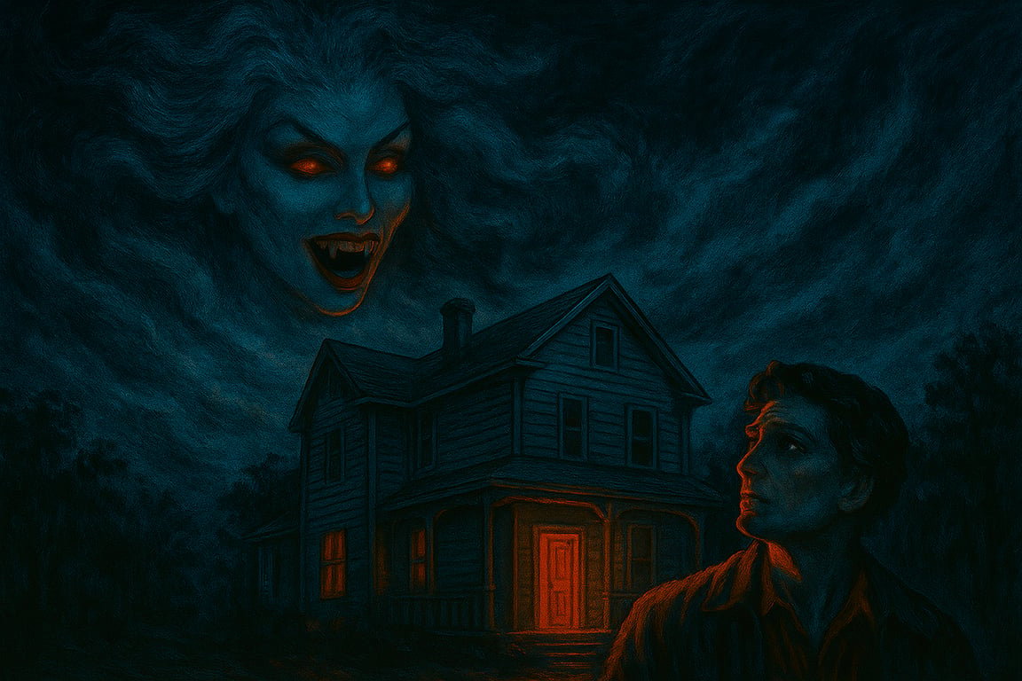 Cover art for Fright Night!, an evil dead scenario on AI Dungeon