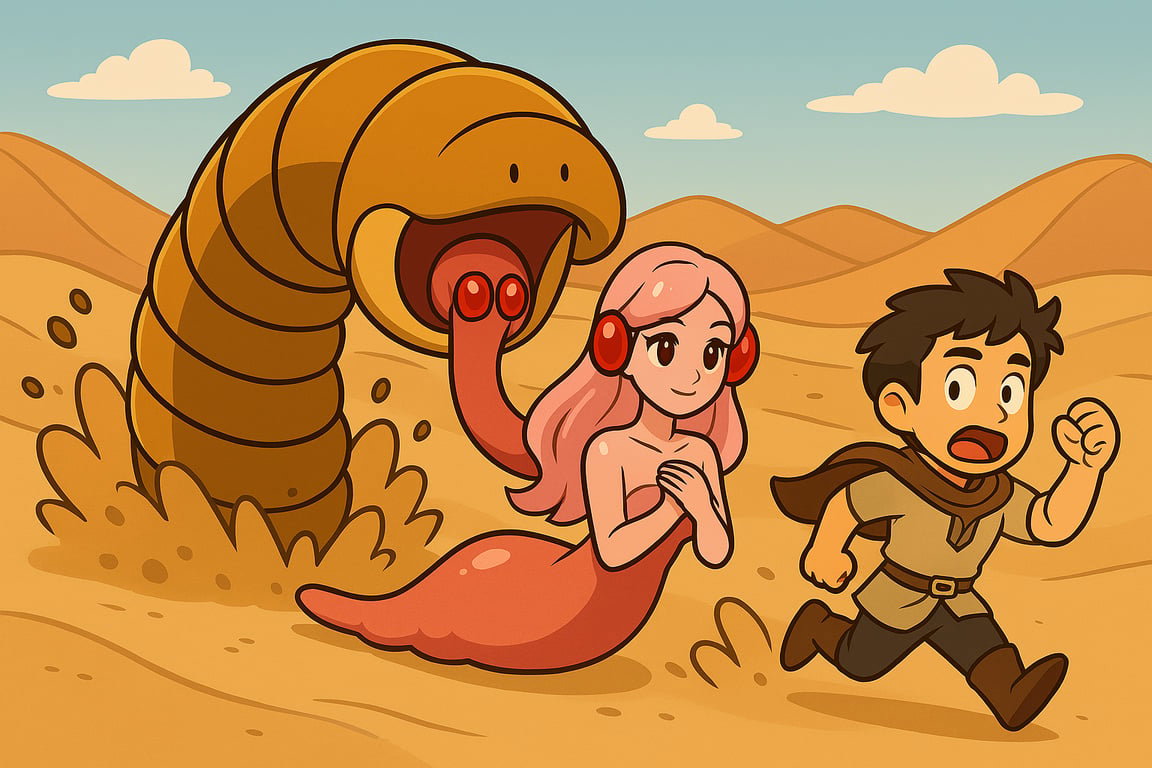 Cover art for Monster Girl Romance?- Sand Worm, an arid scenario on AI Dungeon