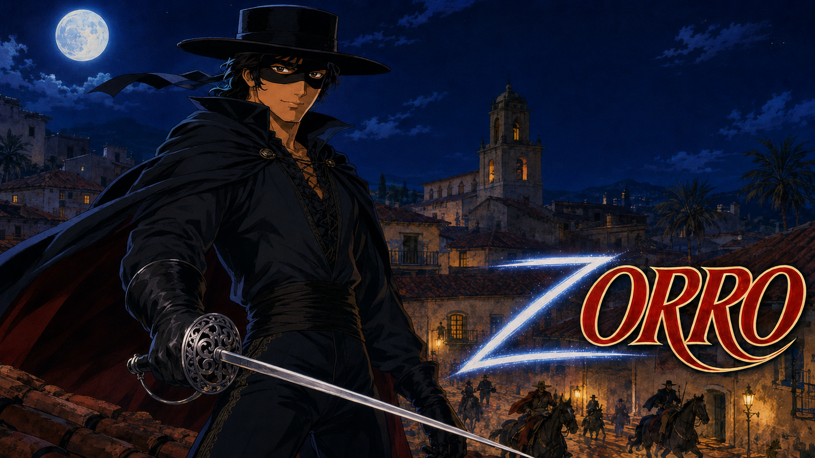 Cover art for ZORRO: THE MARK OF JUSTICE, a romance scenario on AI Dungeon