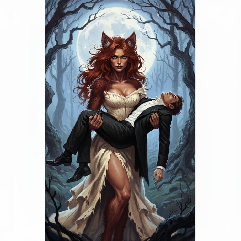 Cover art for 🌎Universal Monster Girl Romance? - Wolfwoman🐺, a monster girl scenario on AI Dungeon