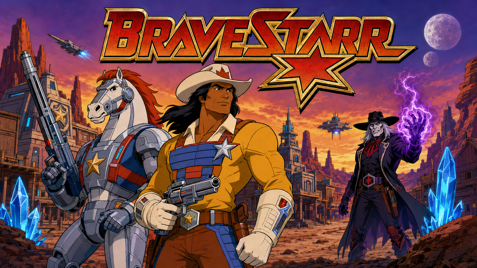 Cover art for BRAVESTARR: THE LEGEND OF NEW TEXAS, a cartoon scenario on AI Dungeon