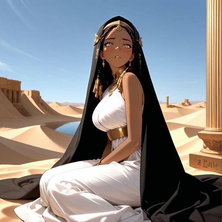 Cover art for The Princess and the Desert Wanderer: Ash and Bronze, a princess scenario on AI Dungeon