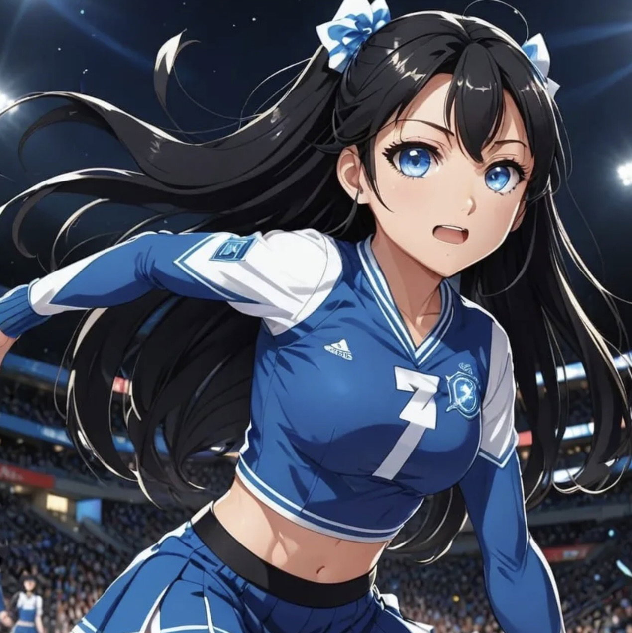 Cover art for Fix the Clumsy Cheerleader, a cheerleader scenario on AI Dungeon