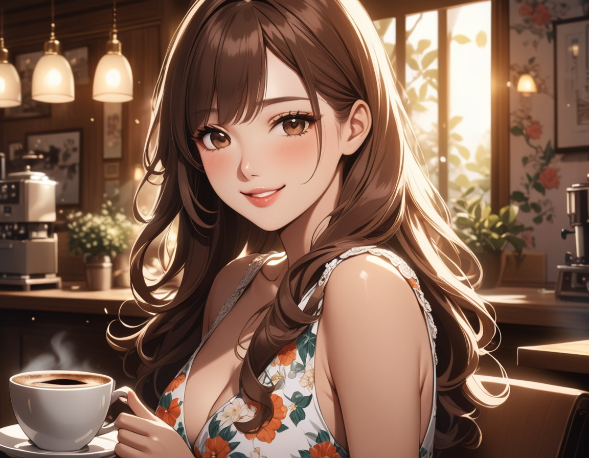 Cover art for Shall we have a coffee?, a romance scenario on AI Dungeon