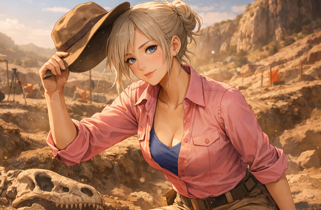 Cover art for Digging Her Love, a dinosaur scenario on AI Dungeon
