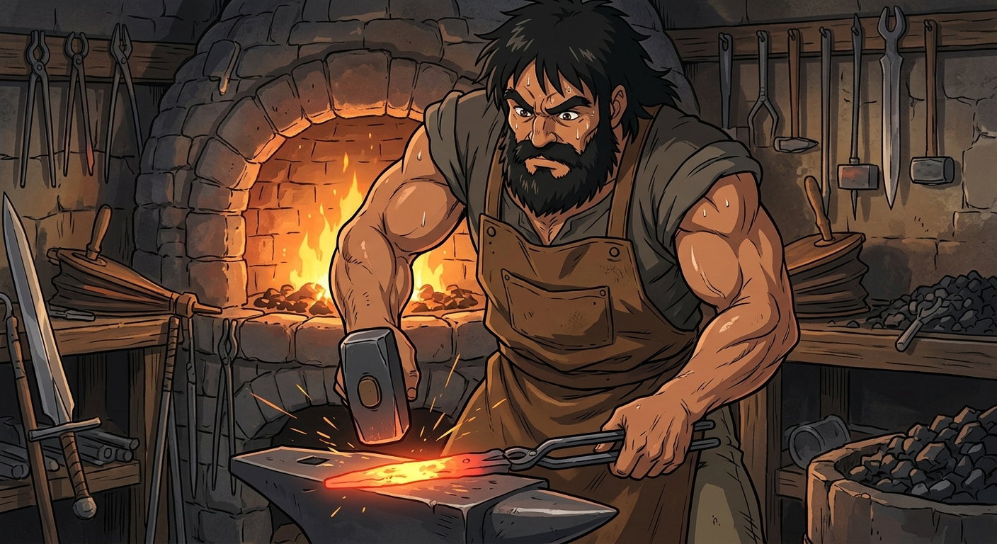 Cover art for The Husband Series: Charles (Blacksmith), a fantasy scenario on AI Dungeon