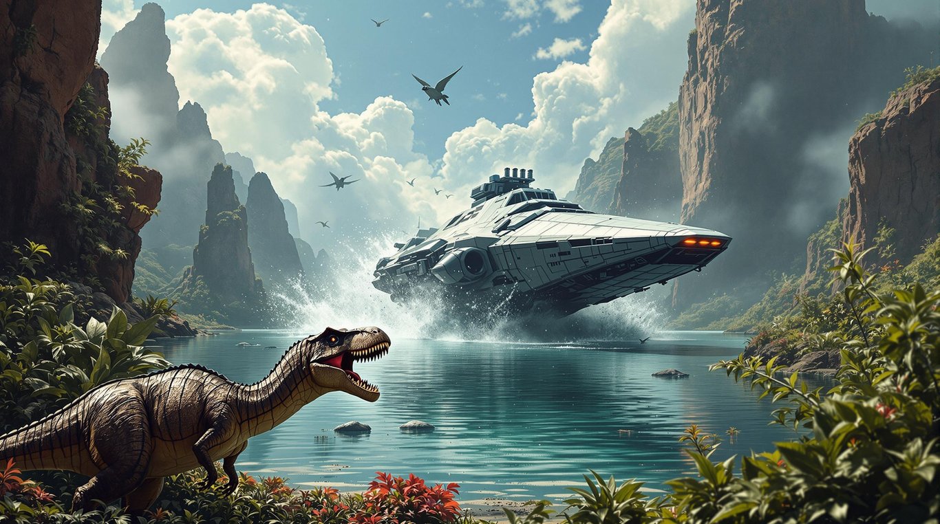 Cover art for Planet of the Dinosaurs (AC + Inner-Self or AC + SAE), a survival scenario on AI Dungeon
