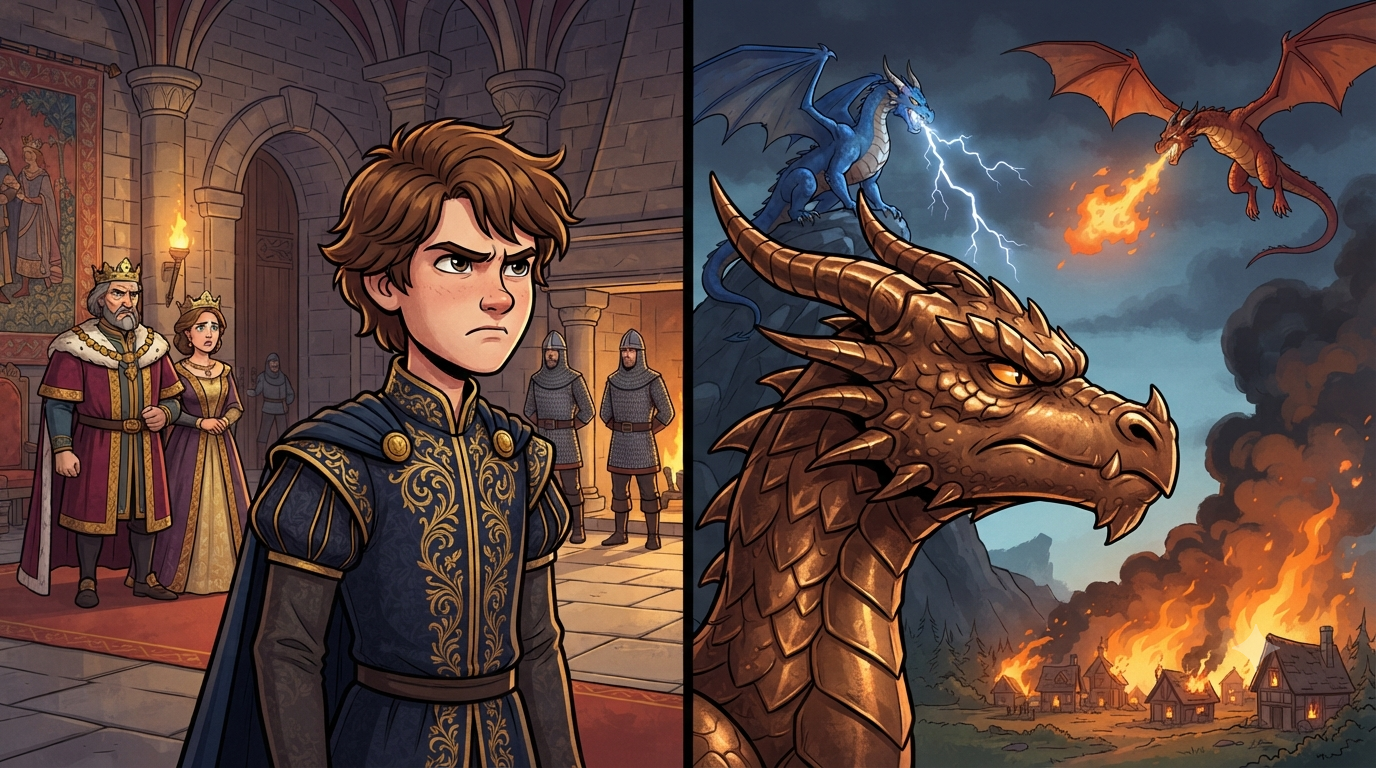 Cover art for The secret of the throne., a dragon scenario on AI Dungeon