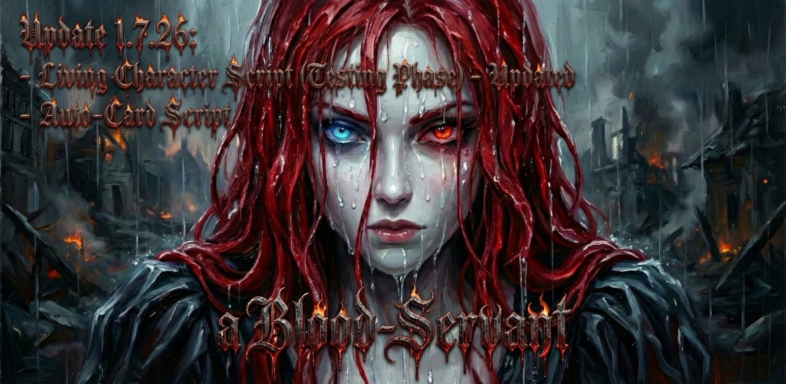 Cover art for a Blood-Servant, a vampire scenario on AI Dungeon