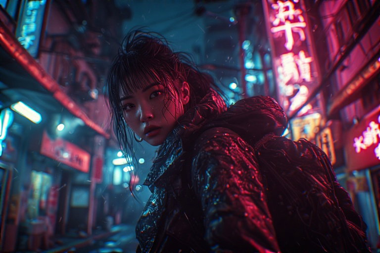 Cover art for Night Courier - Chiba City, 2042, a cyberpunk scenario on AI Dungeon