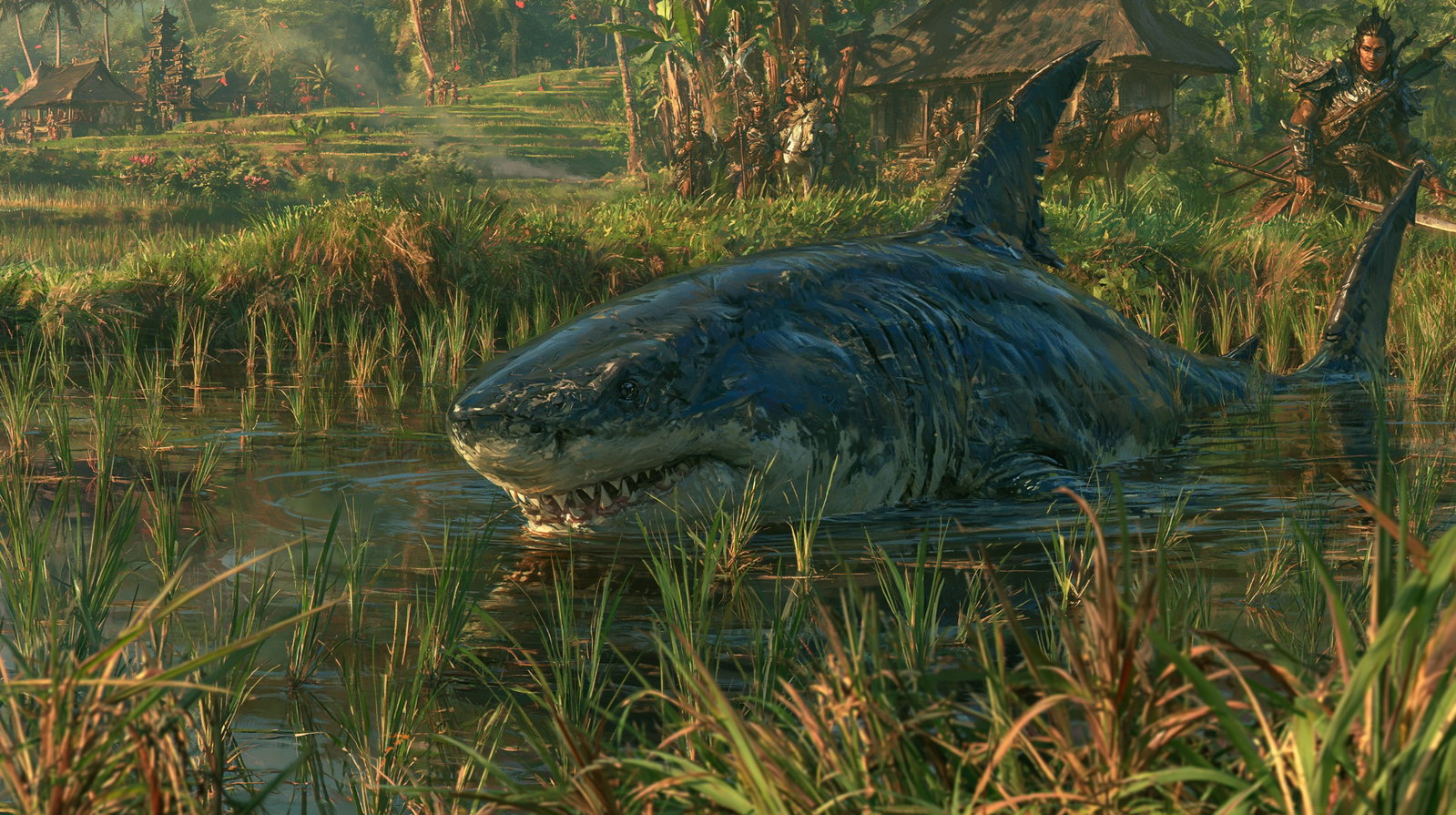 Cover art for Megalodon in the Rice Paddies on AI Dungeon