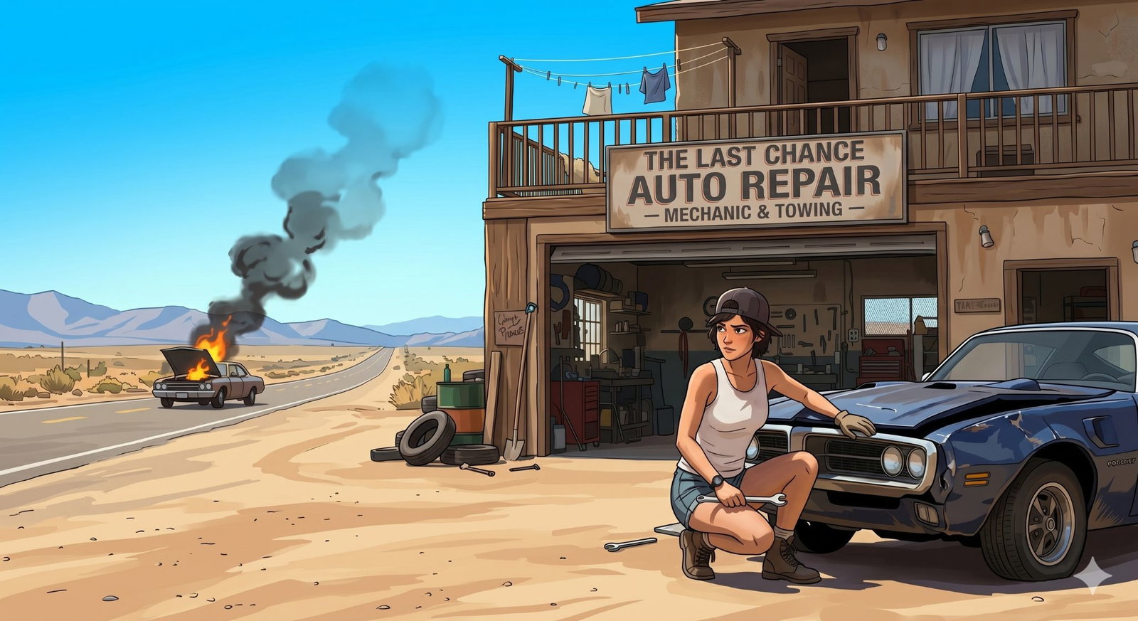 Cover art for Dead Heat, a romance scenario on AI Dungeon