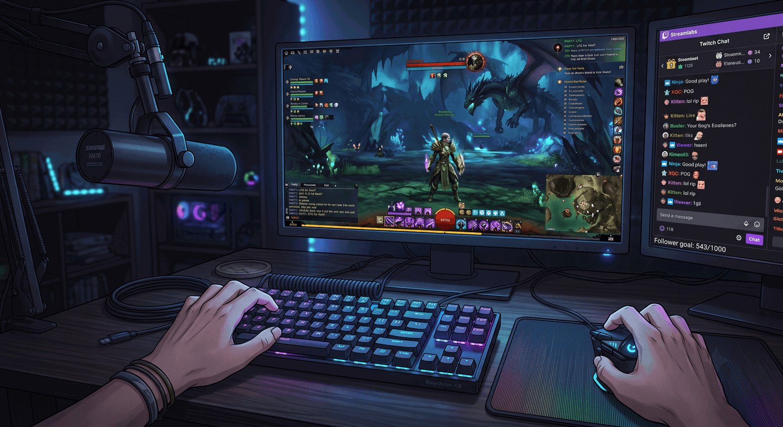 Cover art for Twitch Streamer Simulator (V2), a modern scenario on AI Dungeon