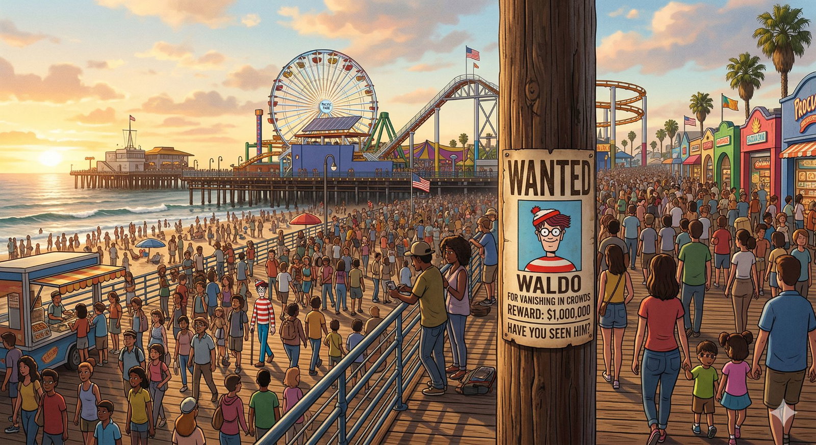Cover art for Manhunt: Waldo, a comedy scenario on AI Dungeon