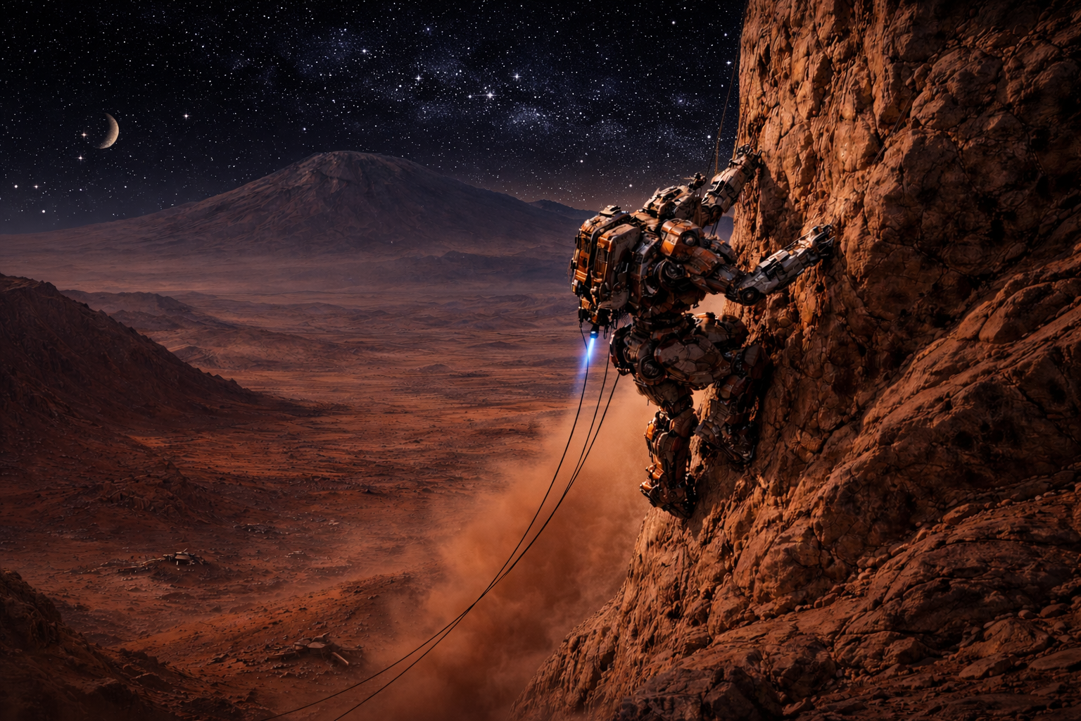 Cover art for Ascent of Olympus Mons, a mech scenario on AI Dungeon