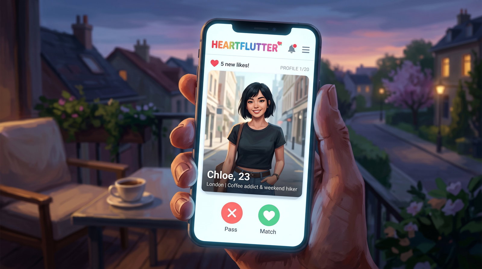 Cover art for Dating App Simulator, a lola scenario on AI Dungeon