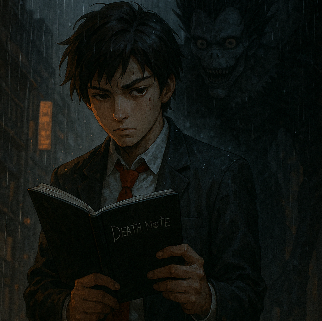Cover art for Death Note, a thriller scenario on AI Dungeon
