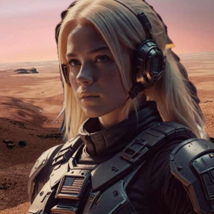 Cover art for The Defense of Mars, a science fiction scenario on AI Dungeon