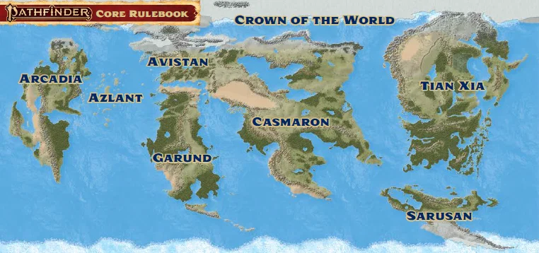 Cover art for Golarion , a fantasy scenario on AI Dungeon