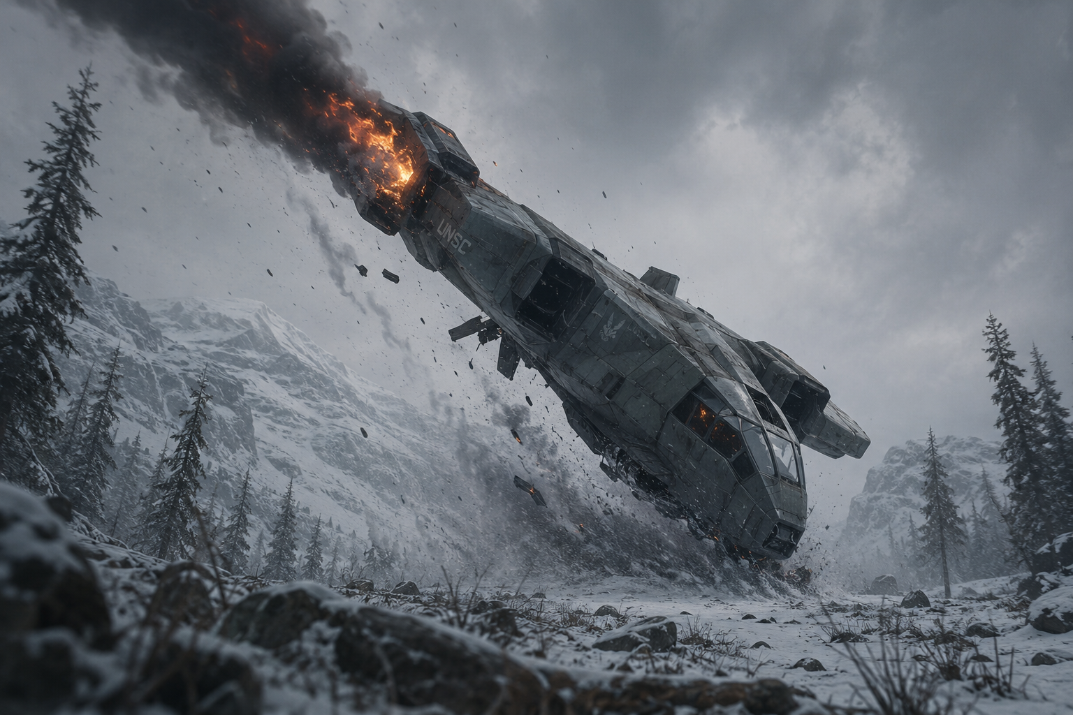 Cover art for Halo: Crash Landed, into his arms., a romance scenario on AI Dungeon