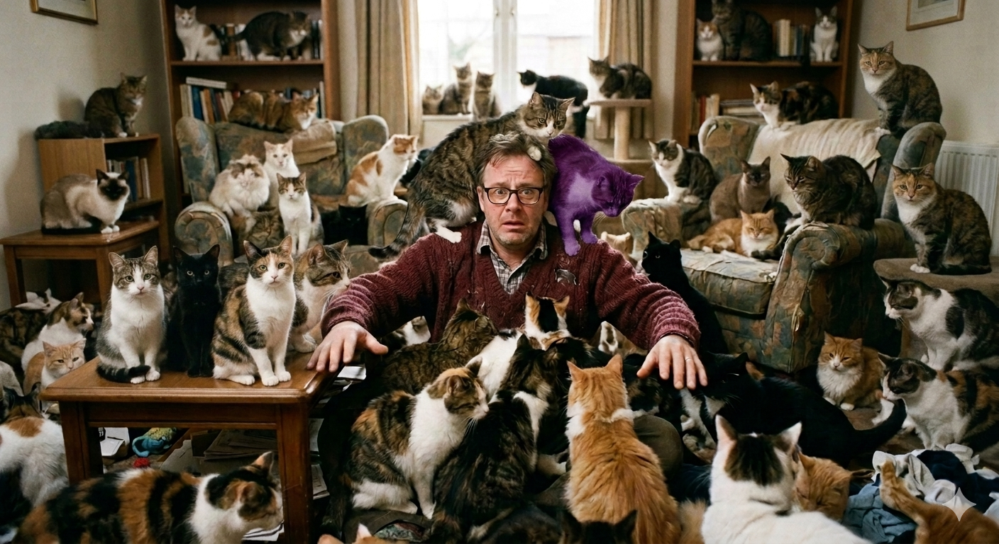 Cover art for Drowning In Cats, a cat distribution system scenario on AI Dungeon
