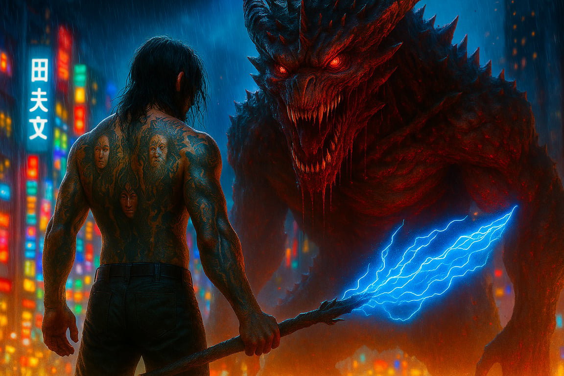 Cover art for Kaiju No. 1, a kaiju scenario on AI Dungeon