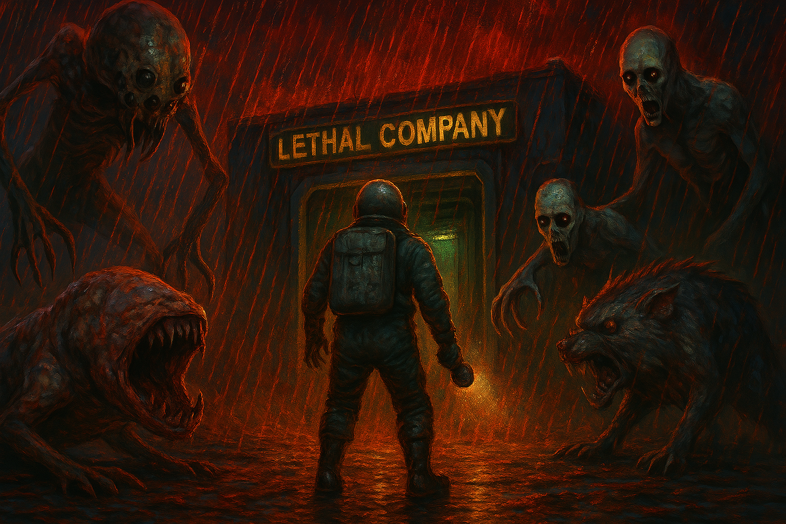 Cover art for Lethal Company, an adventure scenario on AI Dungeon