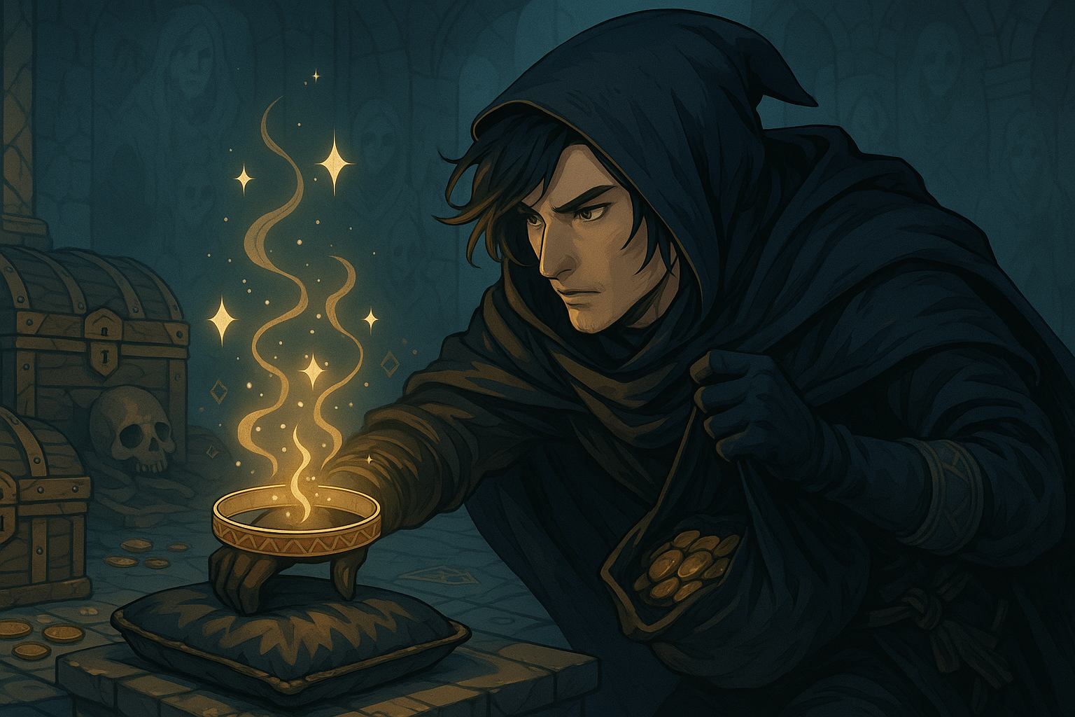 Cover art for The Hollow King, a dark fantasy scenario on AI Dungeon