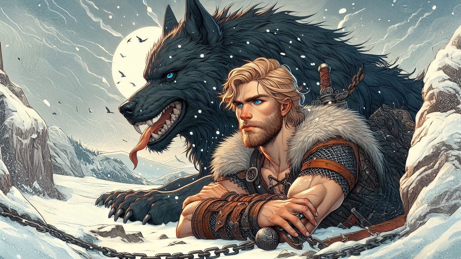Cover art for Fenrir Unleashed, a vikings scenario on AI Dungeon