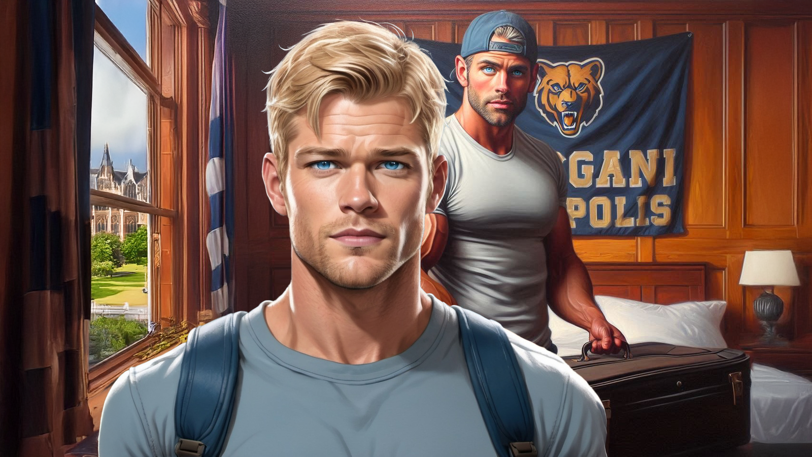 Cover art for Dad on Campus, a comedy scenario on AI Dungeon