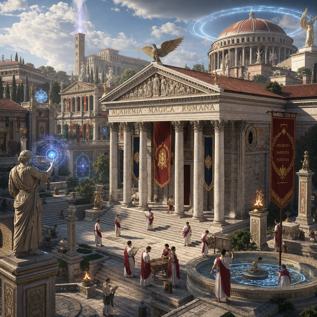 Cover art for The Collegium Arcanorum, a fantasy scenario on AI Dungeon