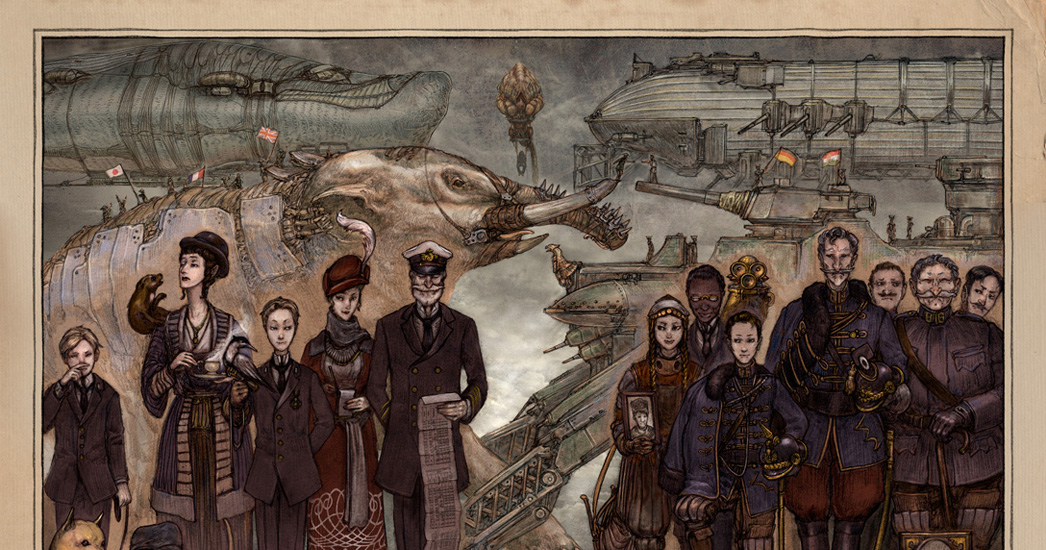 Cover art for Leviathans Rising, a steampunk scenario on AI Dungeon