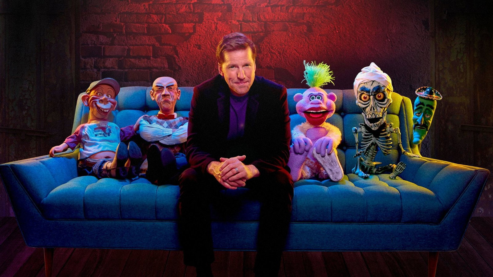 Cover art for My Hilarious Life as Peanut, Jeff Dunham's Purple Puppet of Mayhem, a nsfw scenario on AI Dungeon