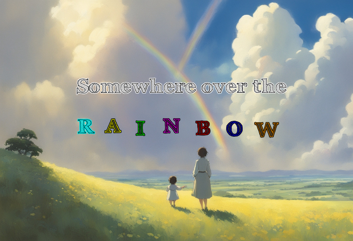 Cover art for Somewhere Over the Rainbow, a rainbow scenario on AI Dungeon