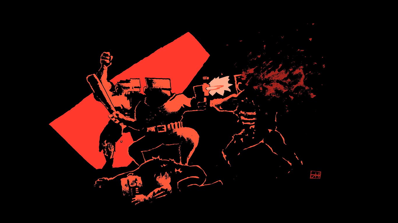 Cover art for 𝕊𝕌ℙ𝔼ℝ𝔽𝕀𝔾ℍ𝕋𝔼ℝ𝕊, a dystopia scenario on AI Dungeon