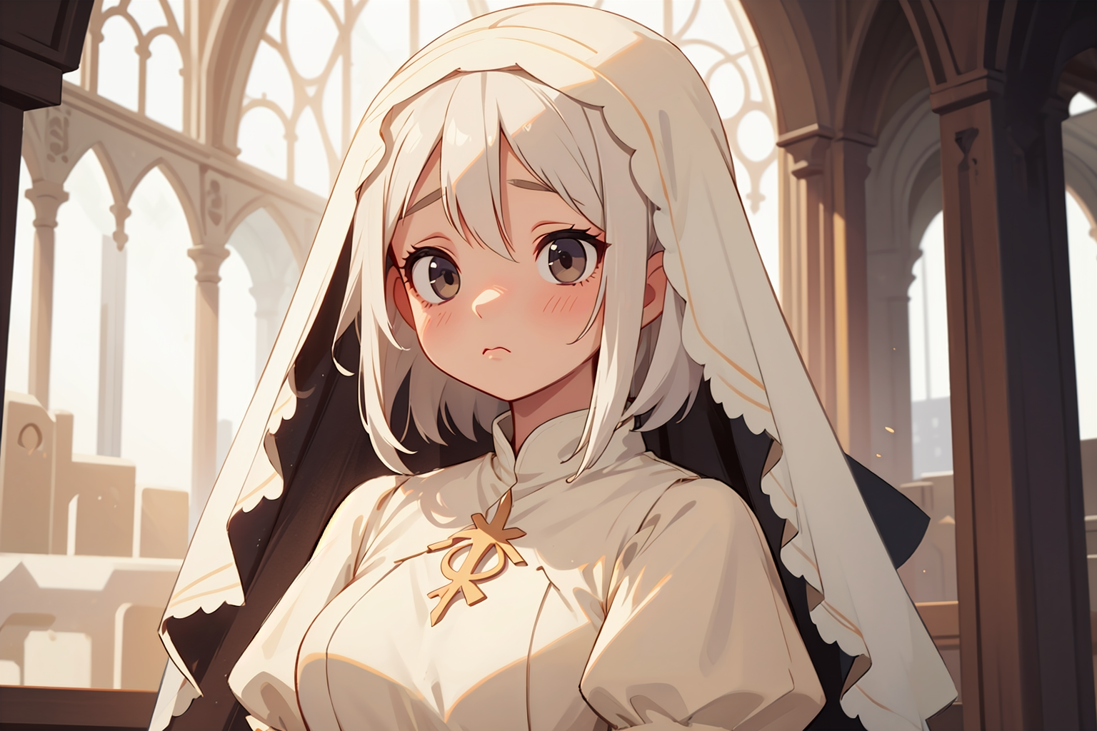 Cover art for The Reluctant Saint, a fantasy scenario on AI Dungeon