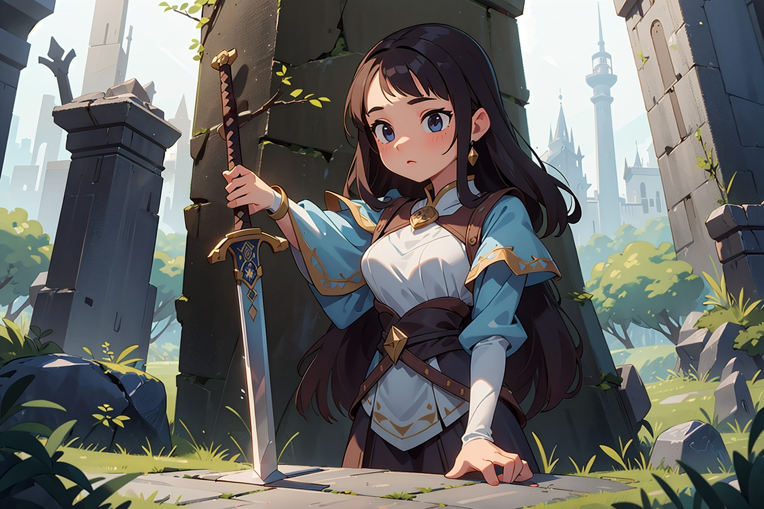 Cover art for The Sword With a Human Form, a reincarnated adventure on AI Dungeon