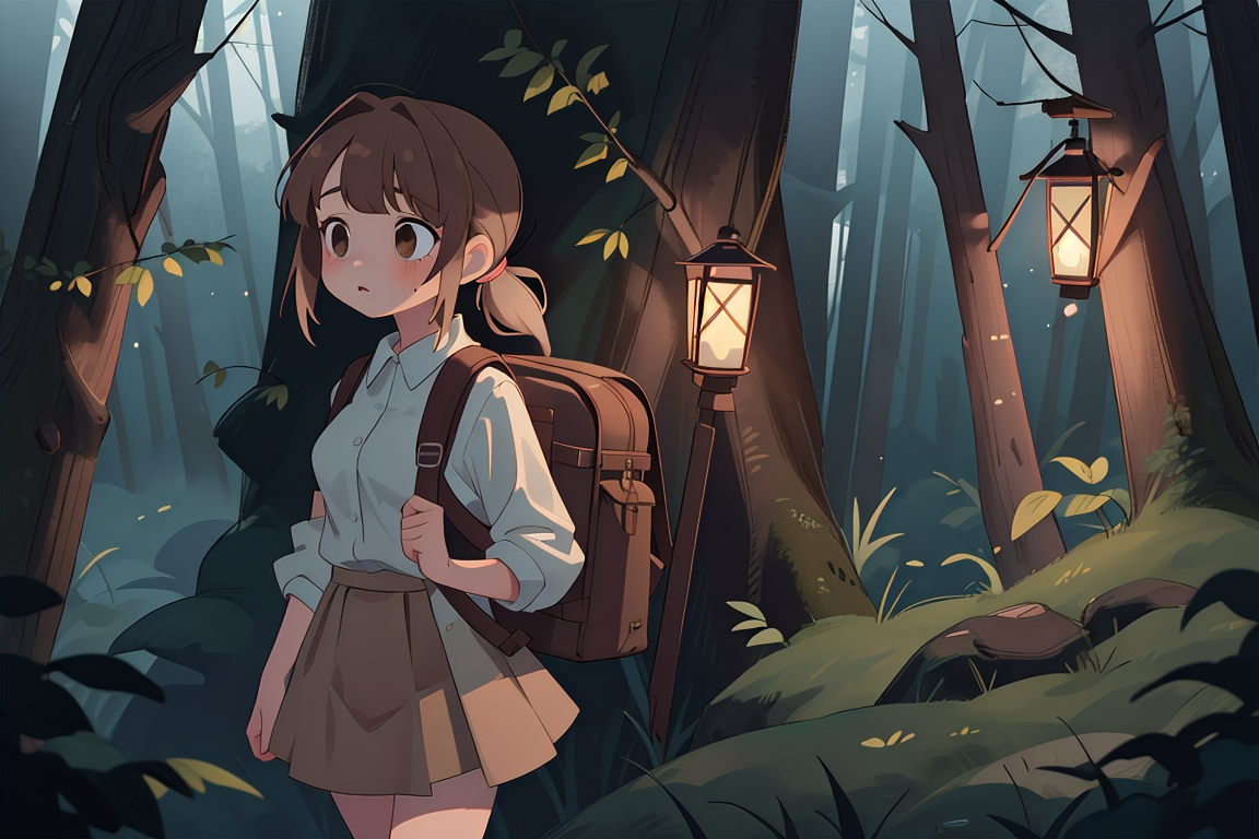 Cover art for Lanterns in the Dark, a forest scenario on AI Dungeon