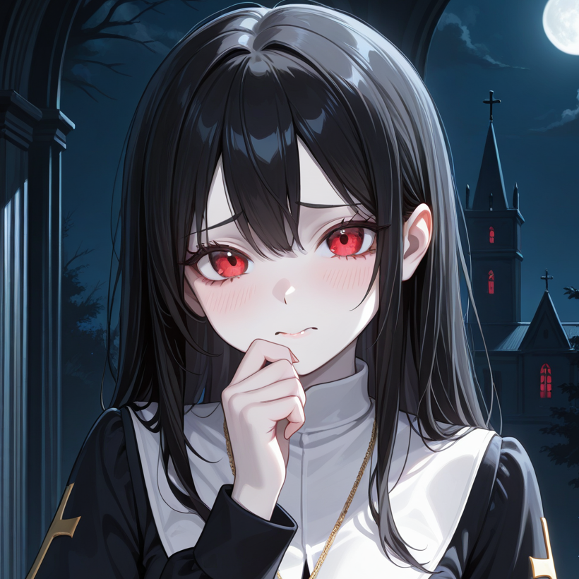 Cover art for She is a vampire!?, a vampire scenario on AI Dungeon