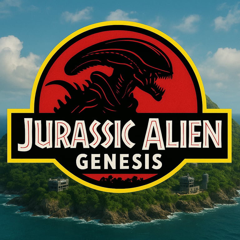 Cover art for Jurassic Alien Genesis, a jurassic park scenario on AI Dungeon