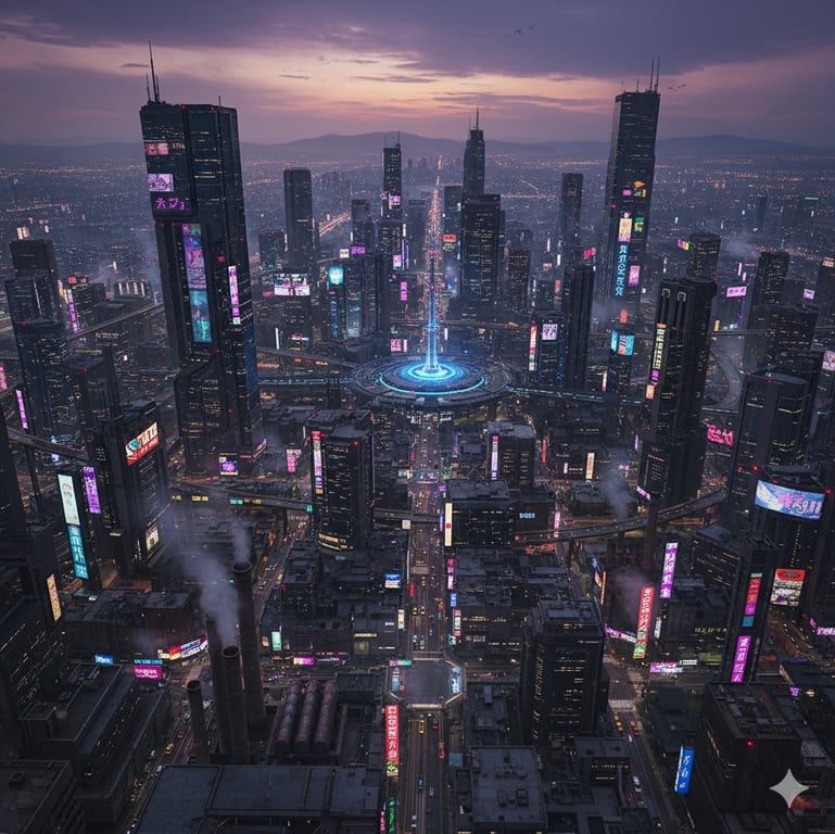 Cover art for Cyberpunk RPG, a cyberpunk scenario on AI Dungeon