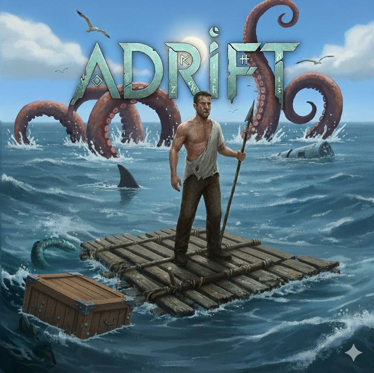 Cover art for Adrift, a stuck at sea scenario on AI Dungeon